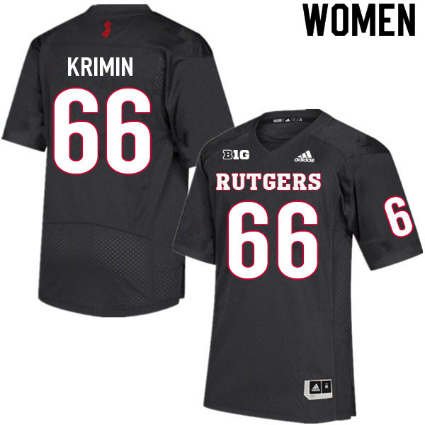 Women #66 Nick Krimin Rutgers Scarlet Knights College Football Jerseys Sale-Black - Click Image to Close